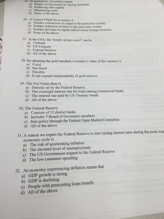 Solved In economics. Investment means People saving money