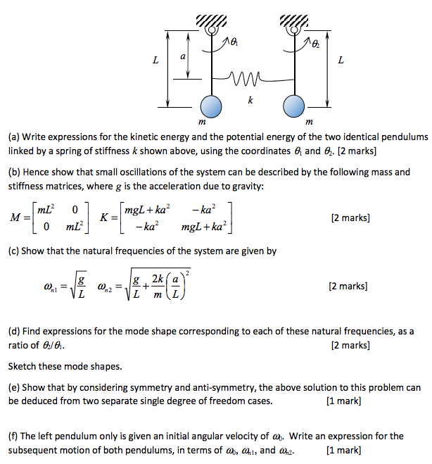 Solved Advanced dynamics Vibrations Question. Please