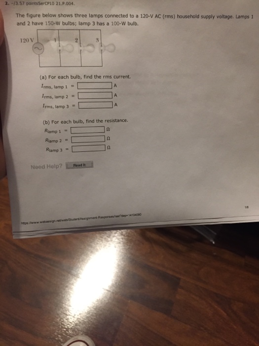 Solved The Figure Below Shows Three Lamps Connected To A | Chegg.com