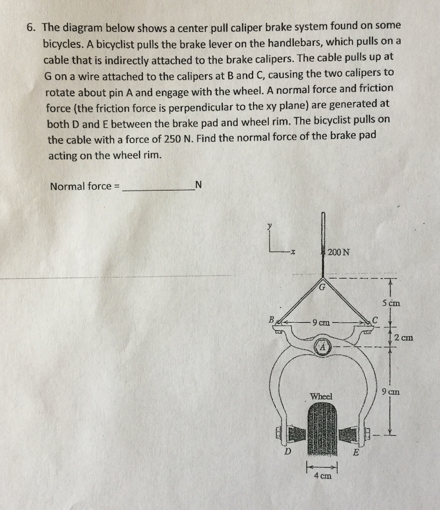 Solved 6. The diagram below shows a center pull caliper | Chegg.com
