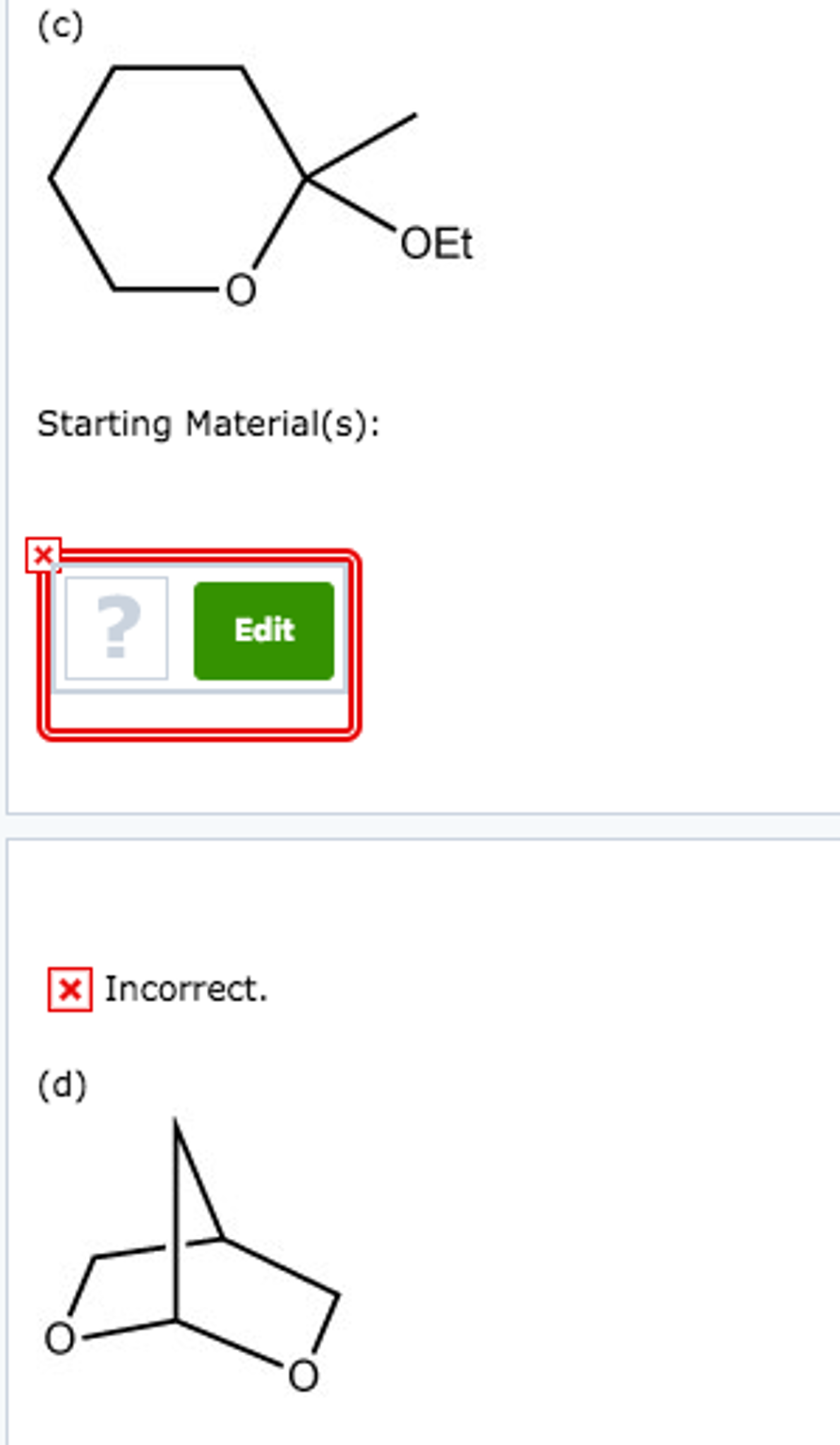 Solved Draw The Starting Materials Needed To Make Each Of | Chegg.com