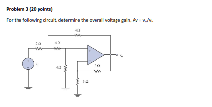 Solved For the following circuit, determine the overall | Chegg.com