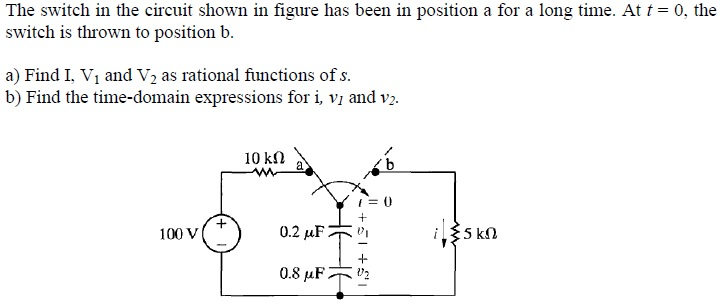 The switch in the circuit shown in figure has been in | Chegg.com