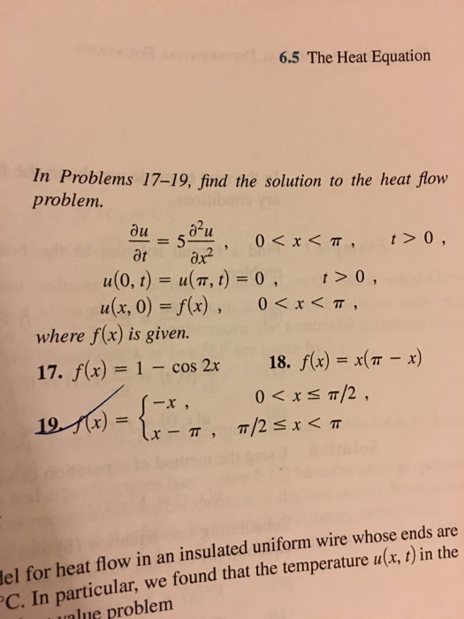 Solved Find The Solution To The Heat Flow Problem. Where | Chegg.com