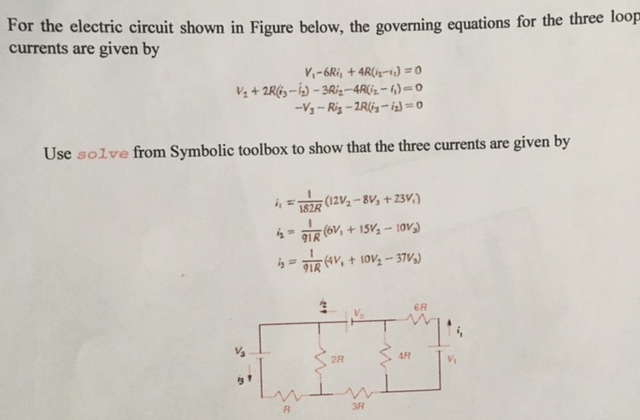 Solved For the electric circuit shown in Figure below, the | Chegg.com