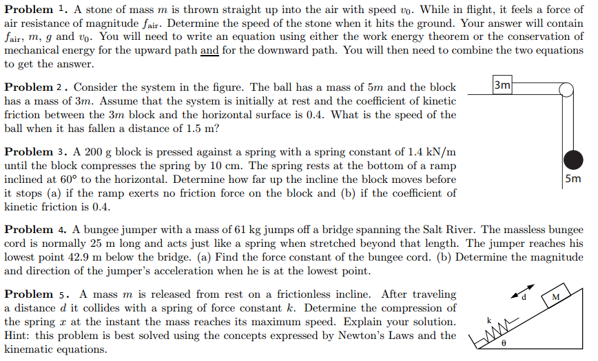 solved-problem-1-a-stone-of-mass-m-is-thrown-straight-up-chegg