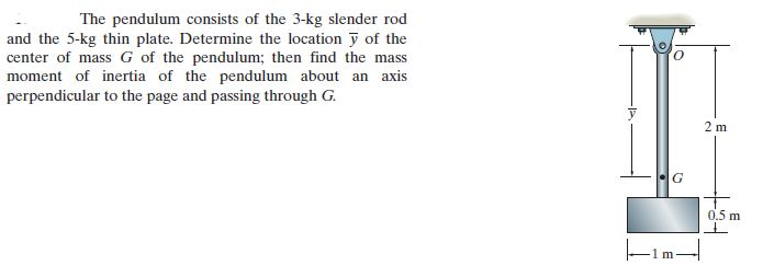 Solved The pendulum consists of the 3-kg slender rod and the | Chegg.com