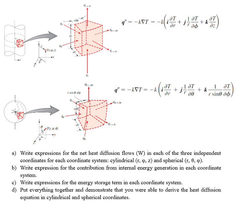 Solved a) Write expressions for the net heat diffusion | Chegg.com