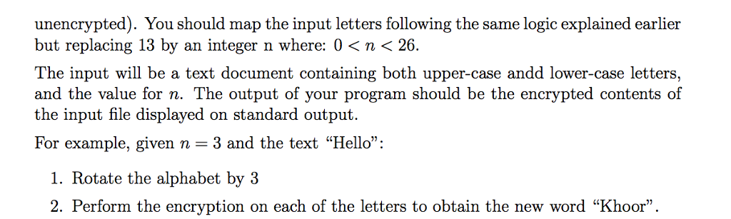 Solved 1. Program 1 - RotN Cipher A cipher is an algorithm | Chegg.com