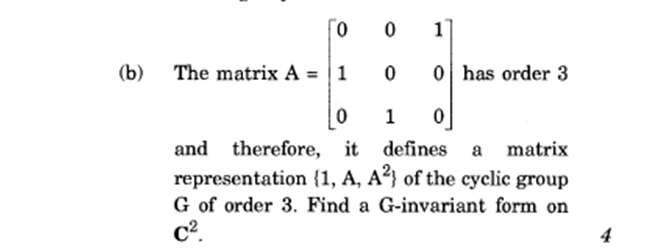 Solved: The Matrix A = [0 0 1 1 0 0 0 1 0] Has Order 3 And... | Chegg.com