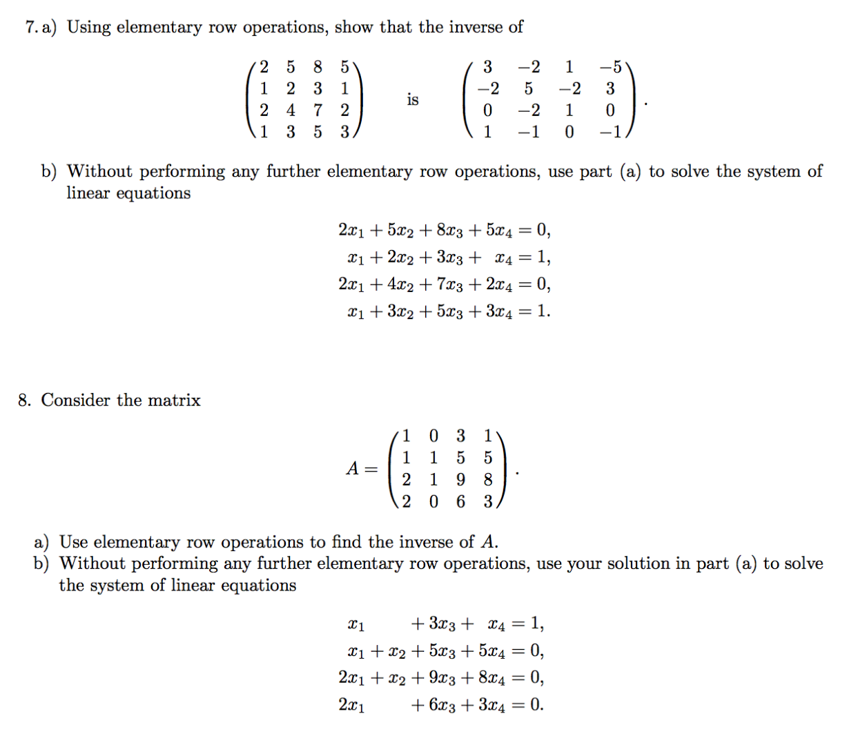 Solved Using elementary row operations show that the Chegg