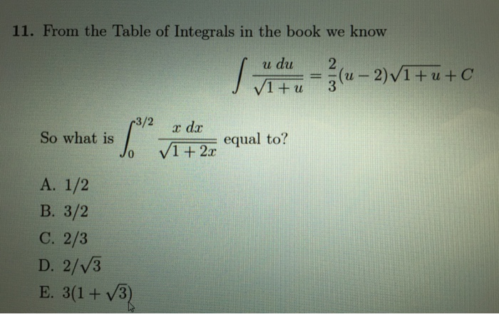 solved-from-the-table-of-integrals-in-the-book-we-know-chegg