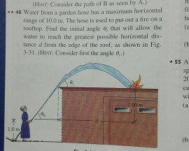 Solved Water from a garden hose has a maximum horizontal | Chegg.com