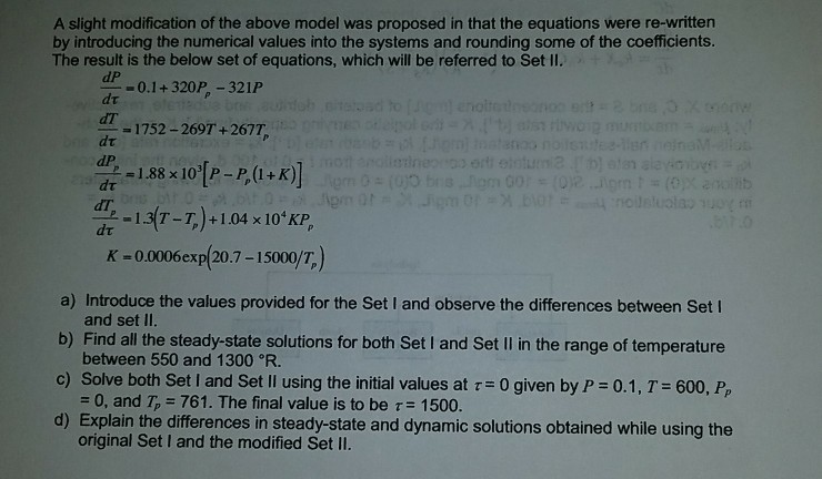 Problem 2. The following model describes the dynamics | Chegg.com