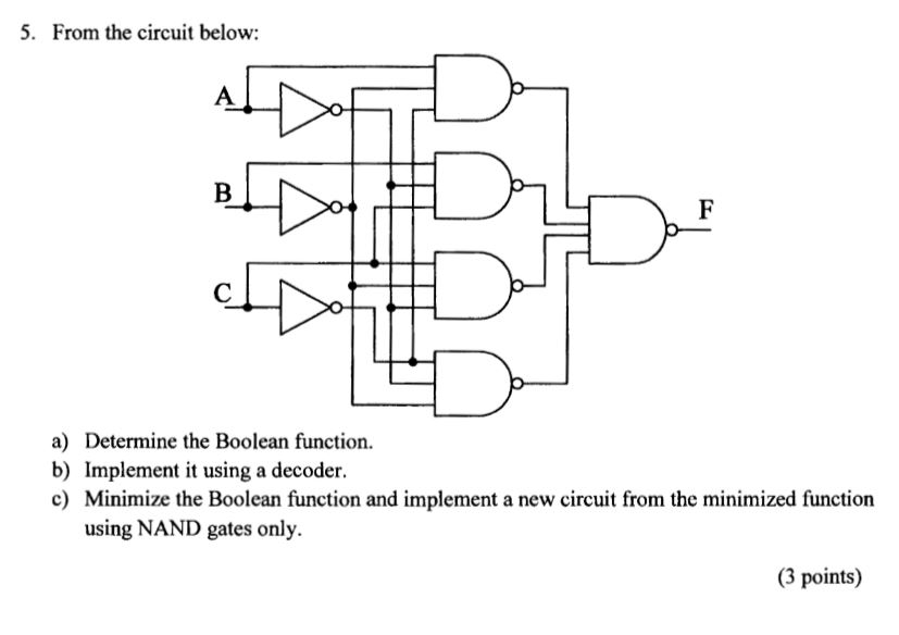 Solved From the circuit below: Determine the Boolean | Chegg.com