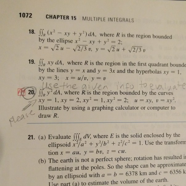 Solved 1072 CHAPTER 15 MULTIPLE INTEGRALS 18. (r-xy + y)dA, | Chegg.com