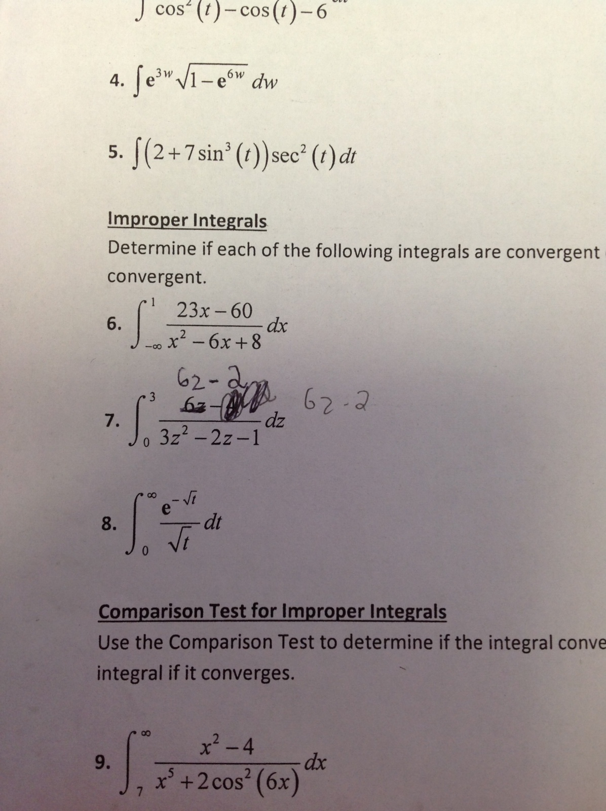Solved evaluate number 9, # 9 use the comparison test to | Chegg.com