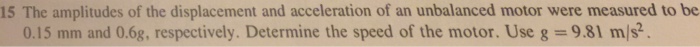 Solved The amplitudes of the displacement and acceleration | Chegg.com