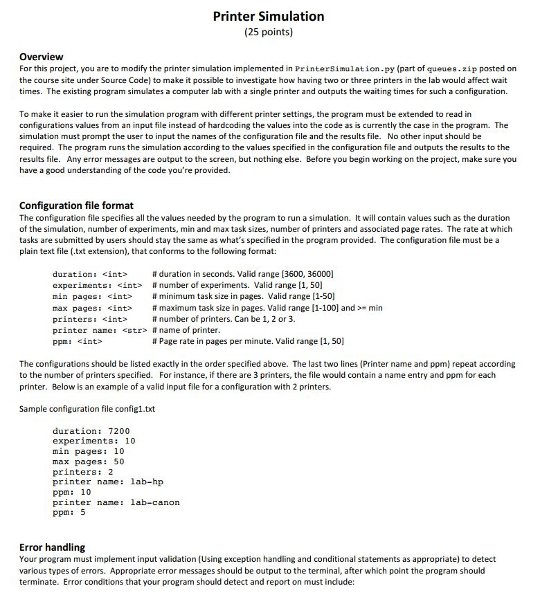 Solved from Queue import Queue import random class | Chegg.com