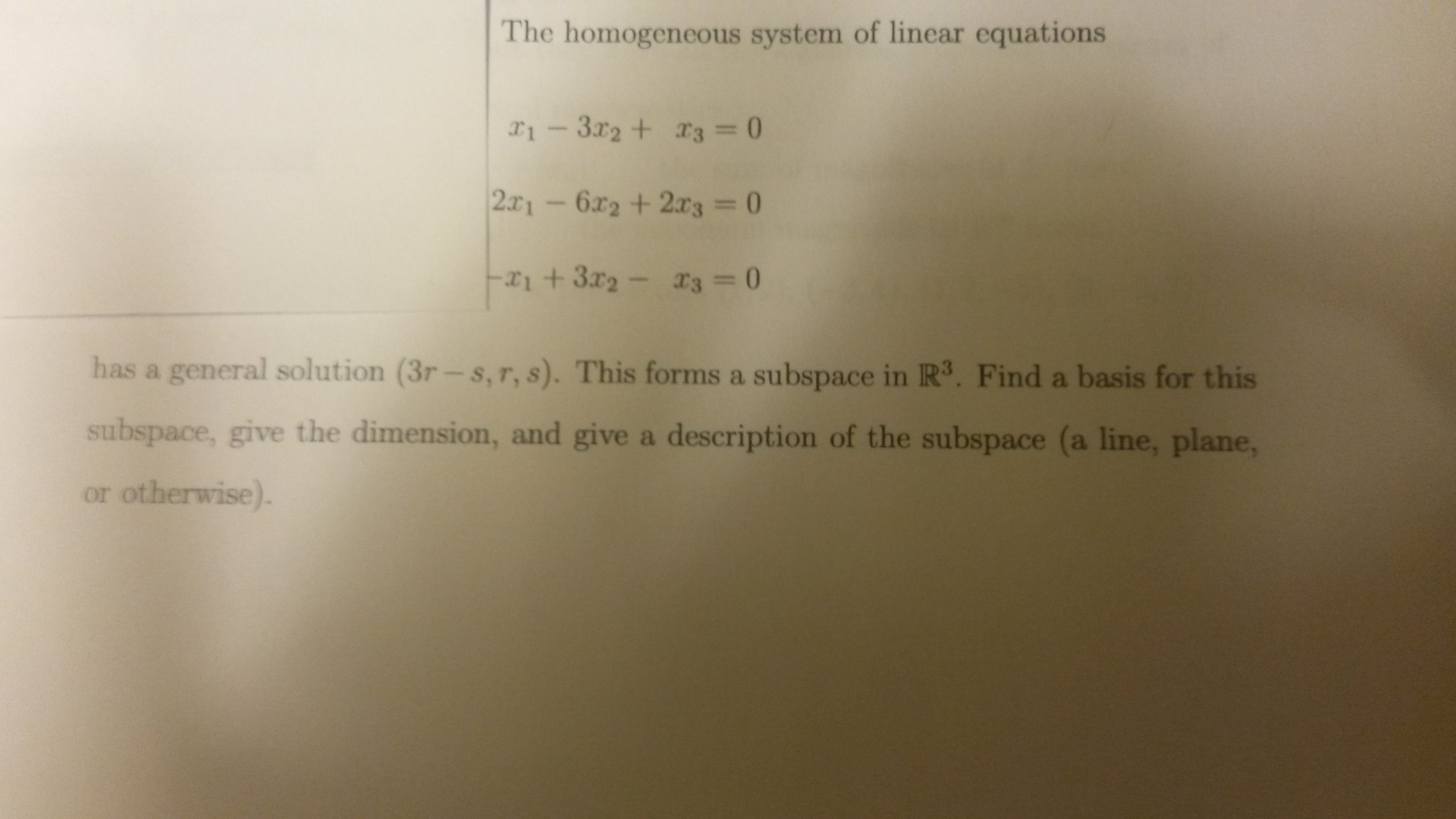 Solved The homogeneous system of linear equations. Find a