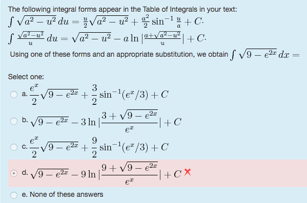 solved-the-following-integral-forms-appear-in-the-table-of-chegg