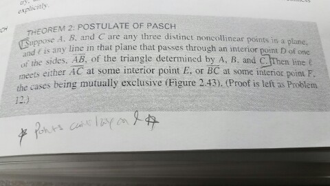 Assume the Postulate of Pasch and prove the Plane | Chegg.com