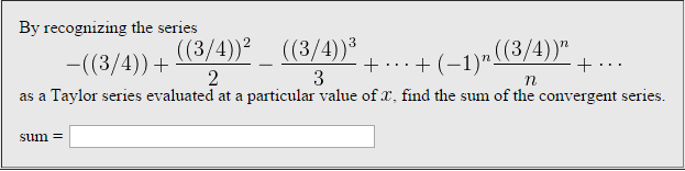 how to find the sum of a convergent taylor series