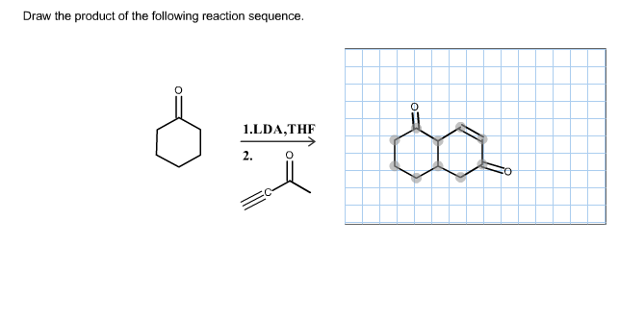 draw the product of the given reaction sequence. partbegingo