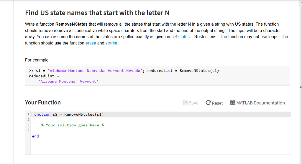 Solved Find US state names that start with the letter N | Chegg.com