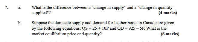 Solved 7. What is the difference between a "change in | Chegg.com