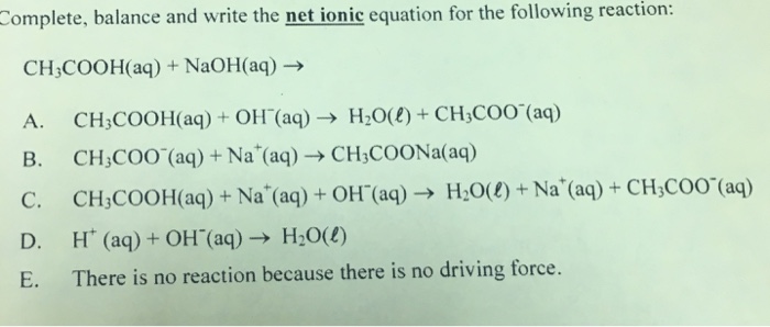 Solved Complete, balance and write the net ionic equation | Chegg.com