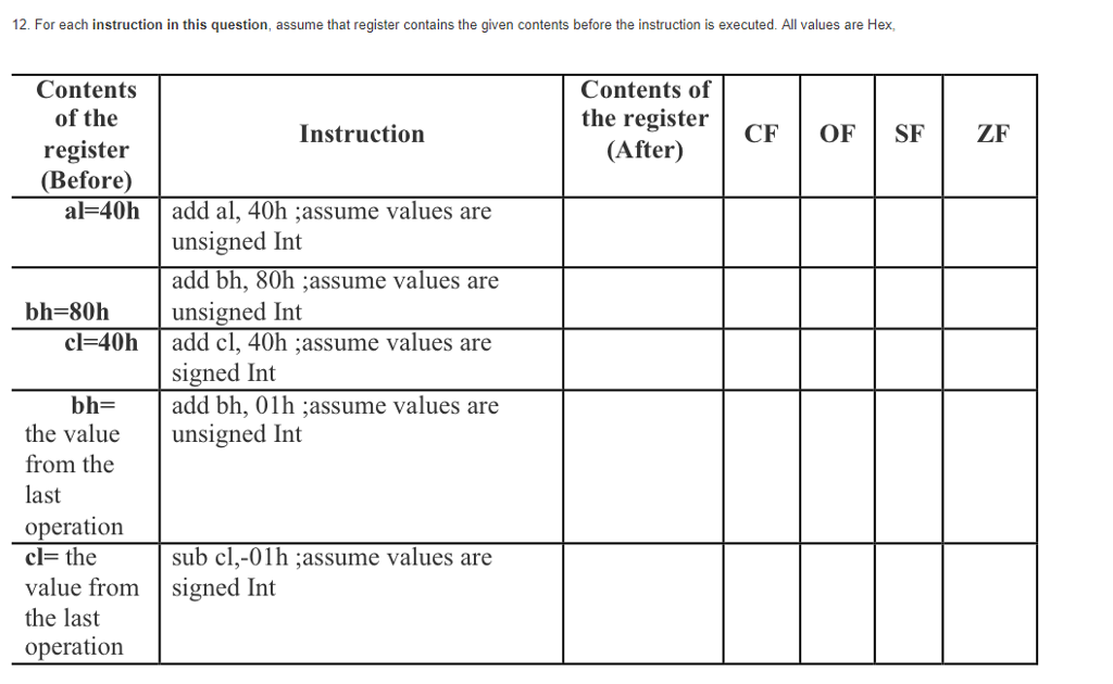 Solved For Each Instruction In This Question, Assume That | Chegg.com