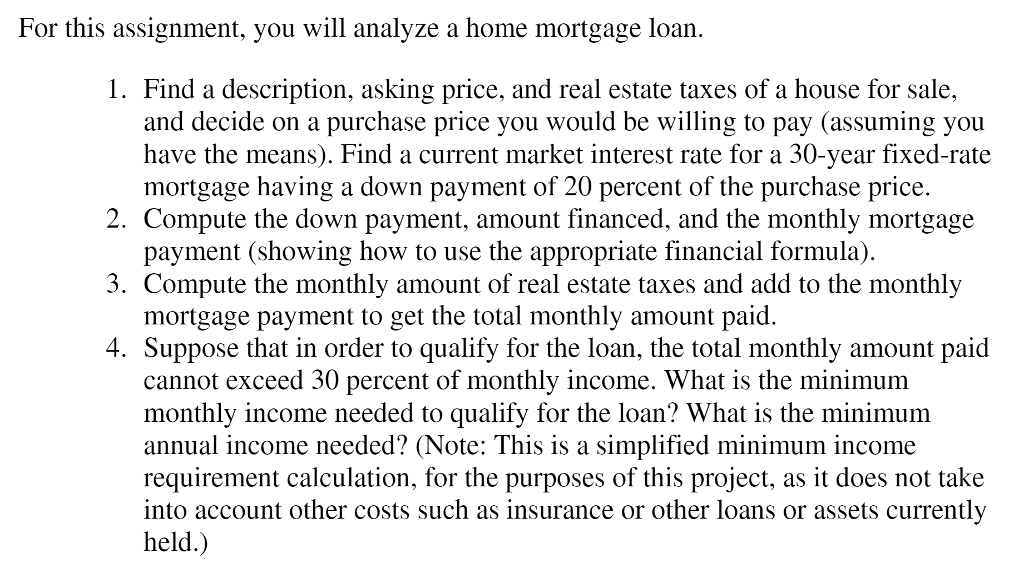 mortgages and home ownership assignment