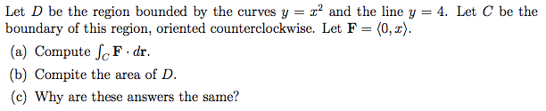 Solved y = 4, Let C be the Let D be the region bounded by | Chegg.com