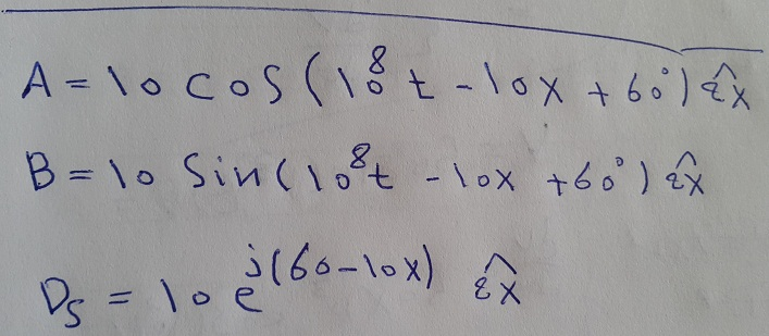 Solved Express A , B in Phasor Form Express Ds Instantaneous | Chegg.com