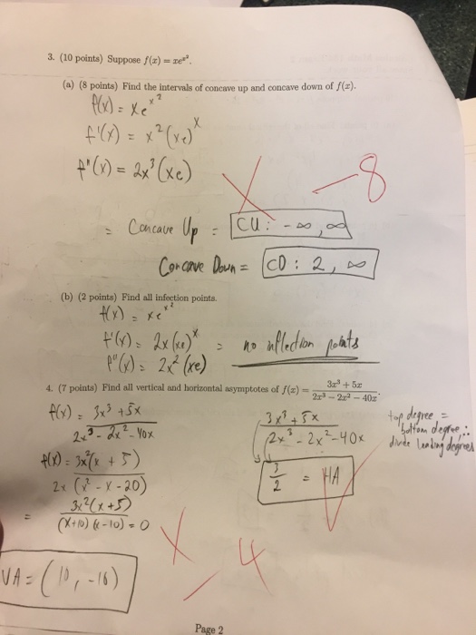 Solved Suppose f(x) = xe^x^2. Find the intervals of concave | Chegg.com