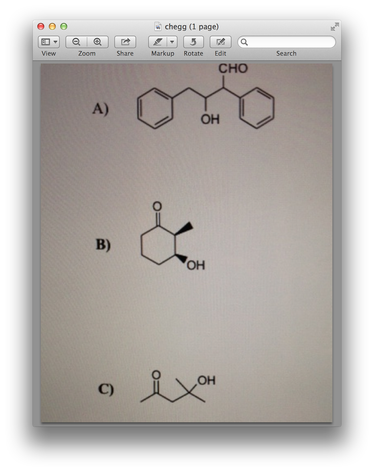 Solved What unsaturated carbonyl compound is formed from
