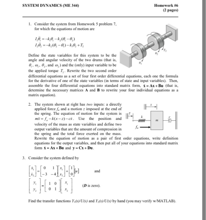 Solved Consider the system from Homework 5 problem 7. for | Chegg.com