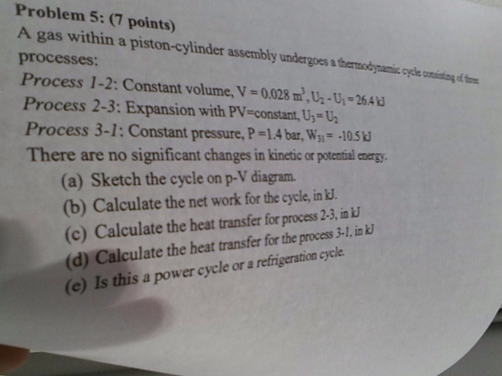 Solved A gas within a pistoncylinder assembly undergoes a
