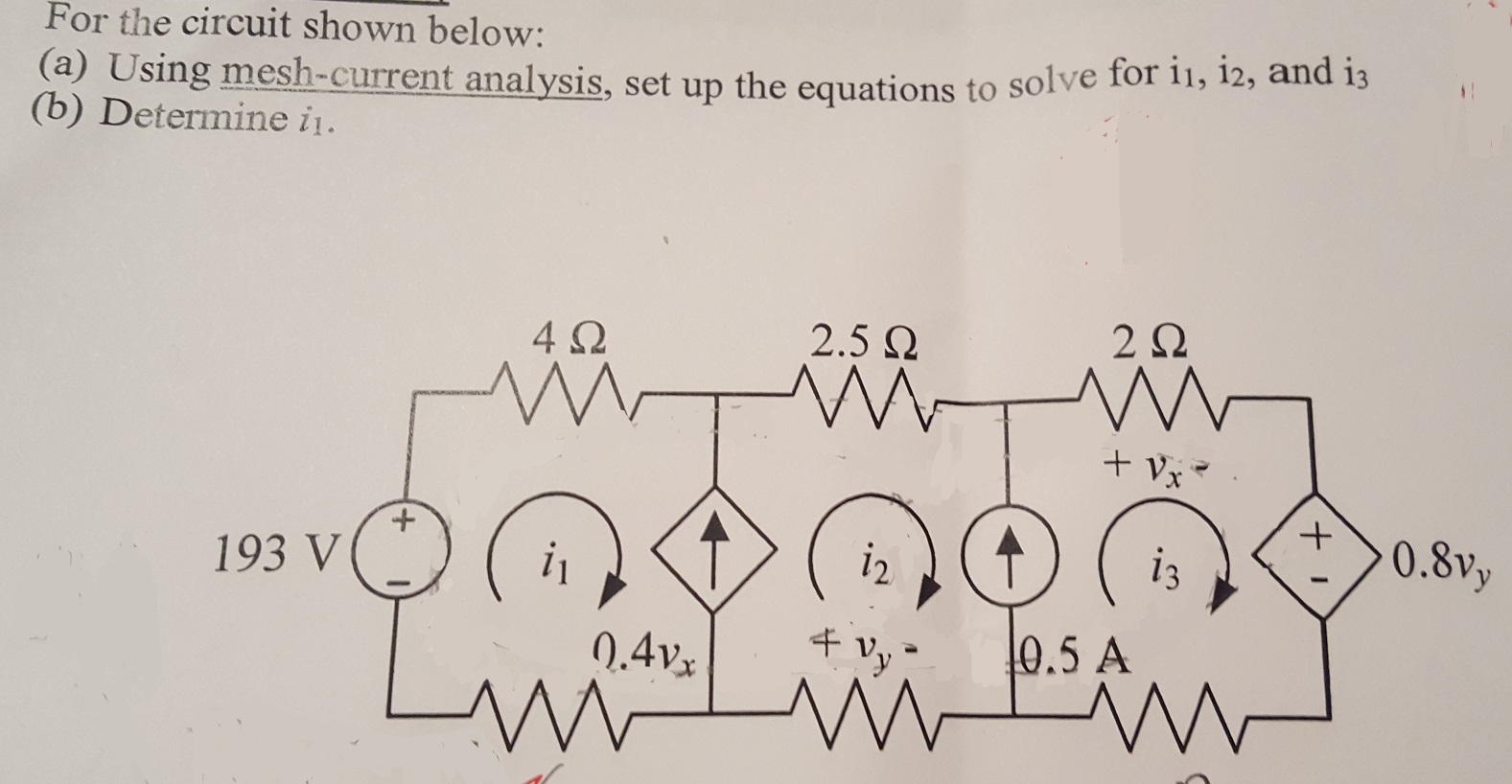 Solved For The Circuit Shown Below: Using Mesh-current | Chegg.com