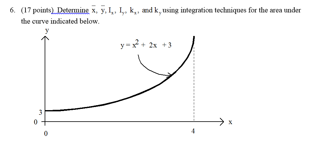 Solved 6. (17 points Determine x, y, Ix,Iy,kx, and ky using | Chegg.com