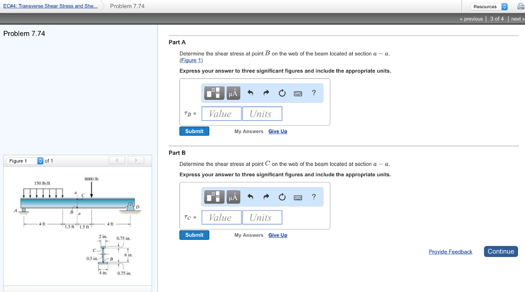 Solved Determine the shear stress at point B on the web of | Chegg.com