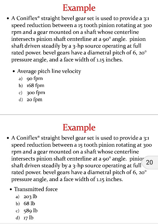 Solved A Coniflex straight bevel gear set is used to | Chegg.com