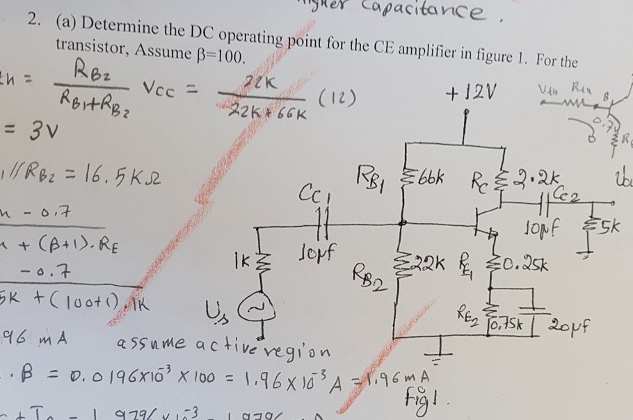 Solved (a) Determine the DC operating point for the CE | Chegg.com