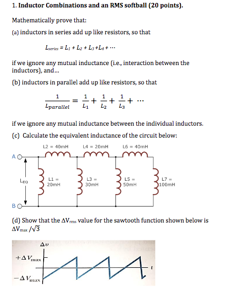 Solved Mathematically Prove That: (a) Inductors In Series | Chegg.com