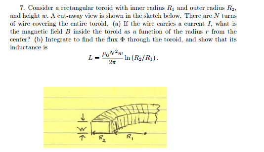 Toroidal Sector Analyzer Radius R R Solved Consider a rectangular toroid with inner radius R_1 | Chegg.com