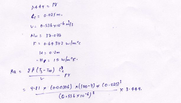 (Solved) - A 0.2-m-long and 25-mm-thick vertical plate (k = 15 W/m·K ...