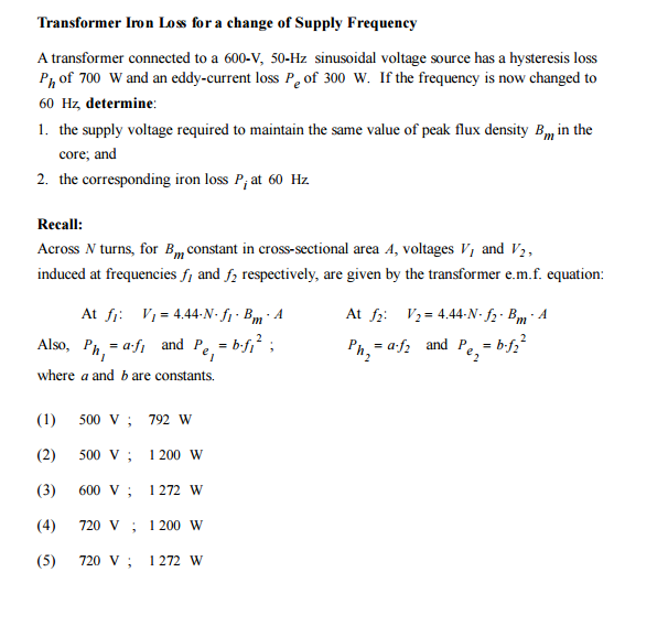 solved-a-transformer-connected-to-a-600-v-50-hz-sinusoidal-chegg