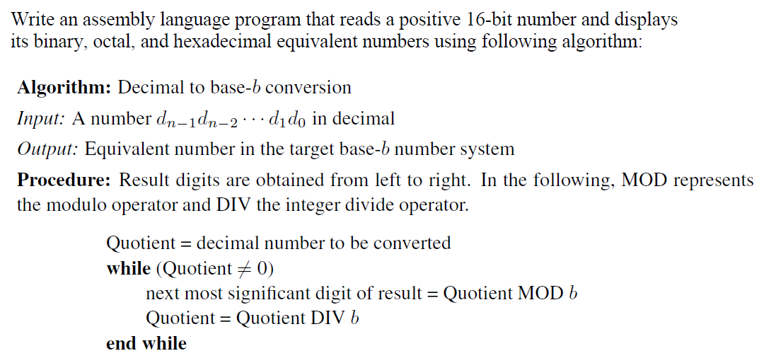 Solved Write an assembly language program that reads a | Chegg.com