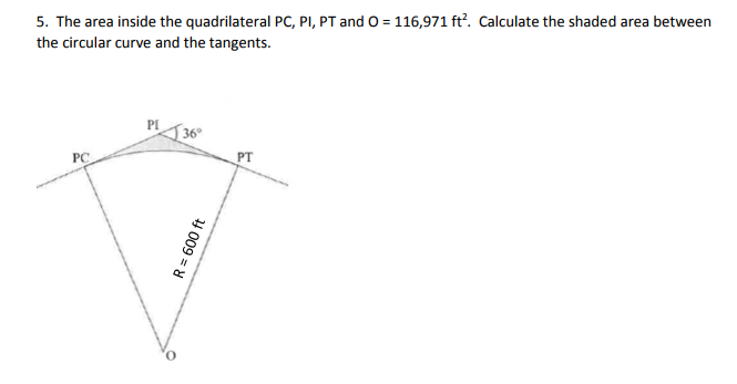 Solved 116,971 ft. Calculate the shaded area between 5. The | Chegg.com